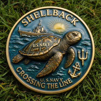 ⚡️Last Day 49% OFF - Shellback Navy Crossing Challenge Coin 🌊🐢⚓