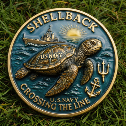 ⚡️Last Day 49% OFF - Shellback Navy Crossing Challenge Coin 🌊🐢⚓