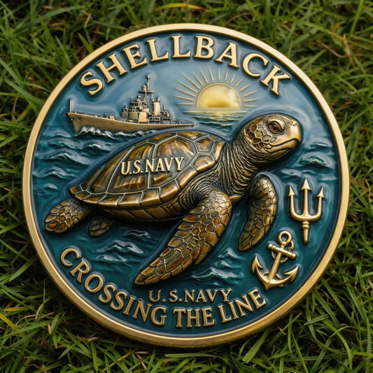 ⚡️Last Day 49% OFF - Shellback Navy Crossing Challenge Coin 🌊🐢⚓