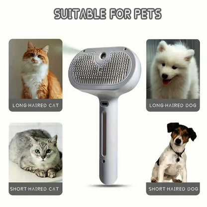 🐕‍🦺🐕‍🦺Natravor™ 3-in-1 Pet Steam Brush for Dogs, Cats  - Rechargeable Deshedding Comb with Stainless Steel Bristles🎉