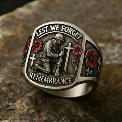 🔥Last Day 60% OFF🌹 2026 Remembrance Soldier Ring💍Lest We Forget — Honoring the Fallen