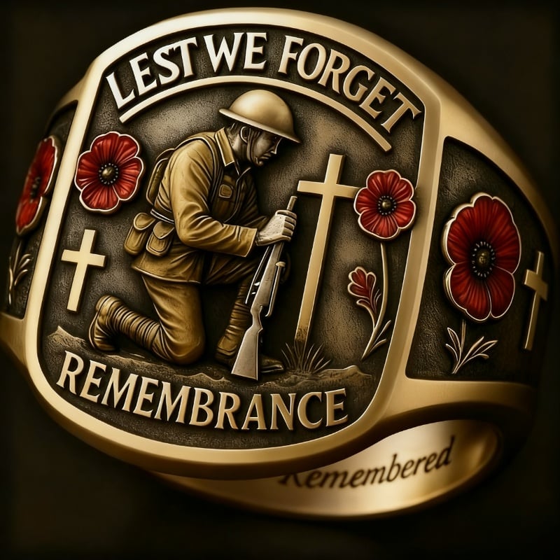 🔥Last Day 60% OFF🌹 2026 Remembrance Soldier Ring💍Lest We Forget — Honoring the Fallen