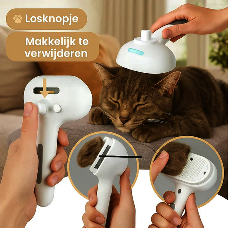 🐕‍🦺🐕‍🦺Natravor™ 3-in-1 Pet Steam Brush for Dogs, Cats  - Rechargeable Deshedding Comb with Stainless Steel Bristles🎉