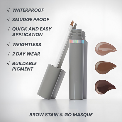 Brow Stain & Go Masque - Lightweight & Water-Resistant Microblading Effect for Natural Looking Brows