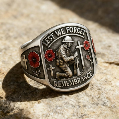 🔥Last Day 60% OFF🌹 2026 Remembrance Soldier Ring💍Lest We Forget — Honoring the Fallen