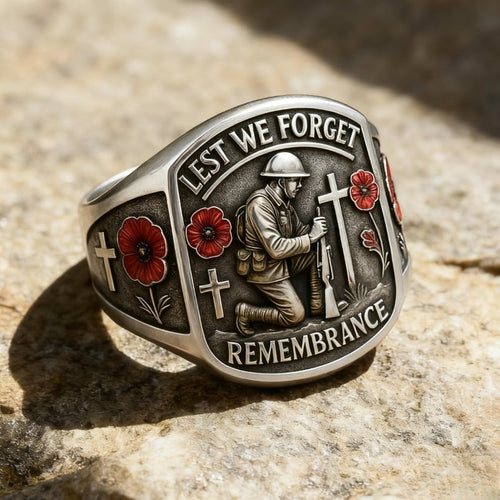 🔥Last Day 60% OFF🌹 2026 Remembrance Soldier Ring💍Lest We Forget — Honoring the Fallen