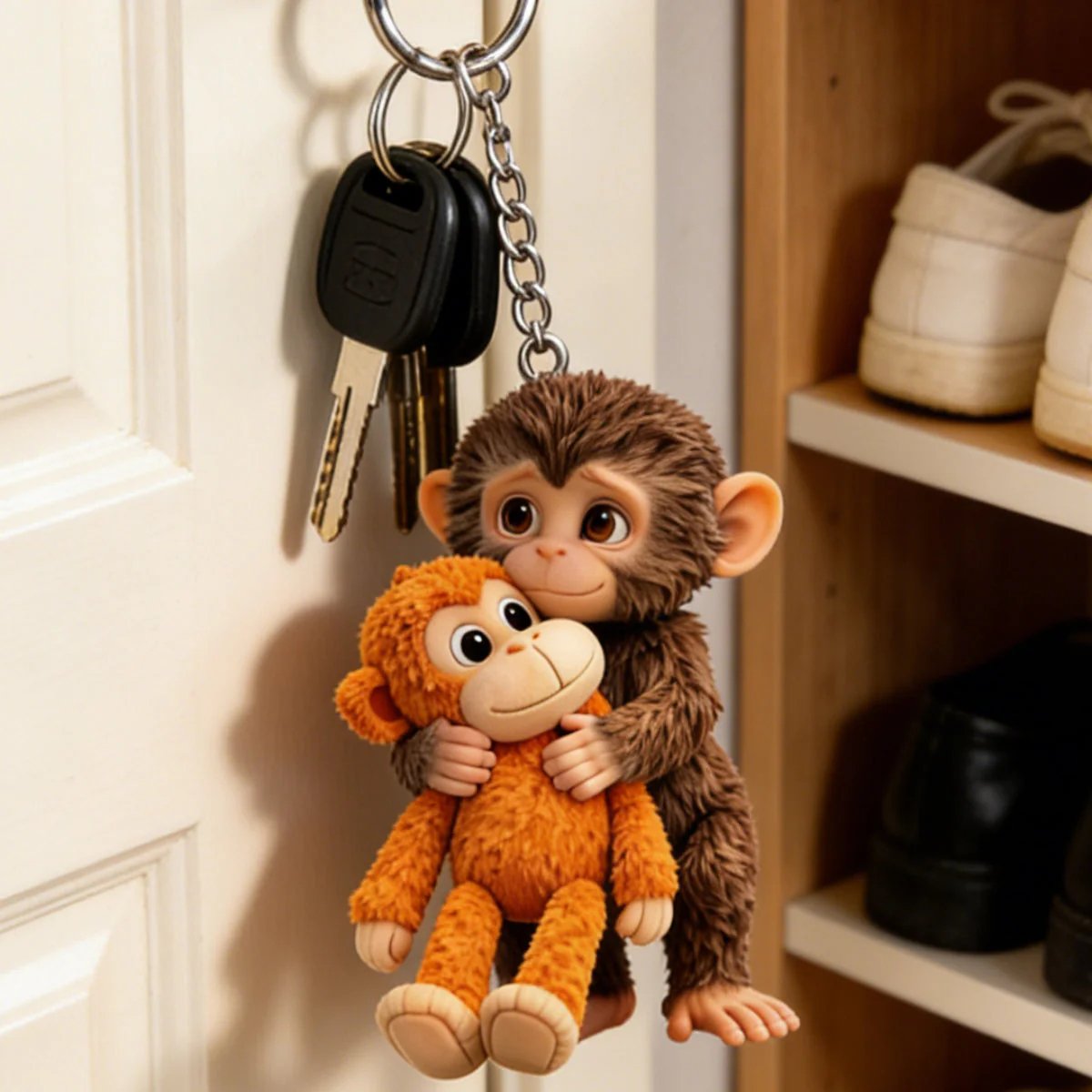 🐵Viral Punch Monkey Keychain 💕- Emotional Gift for Animal Lovers, Family, Friends, Loved Ones🎁