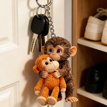 🐵Viral Punch Monkey Keychain 💕- Emotional Gift for Animal Lovers, Family, Friends, Loved Ones🎁