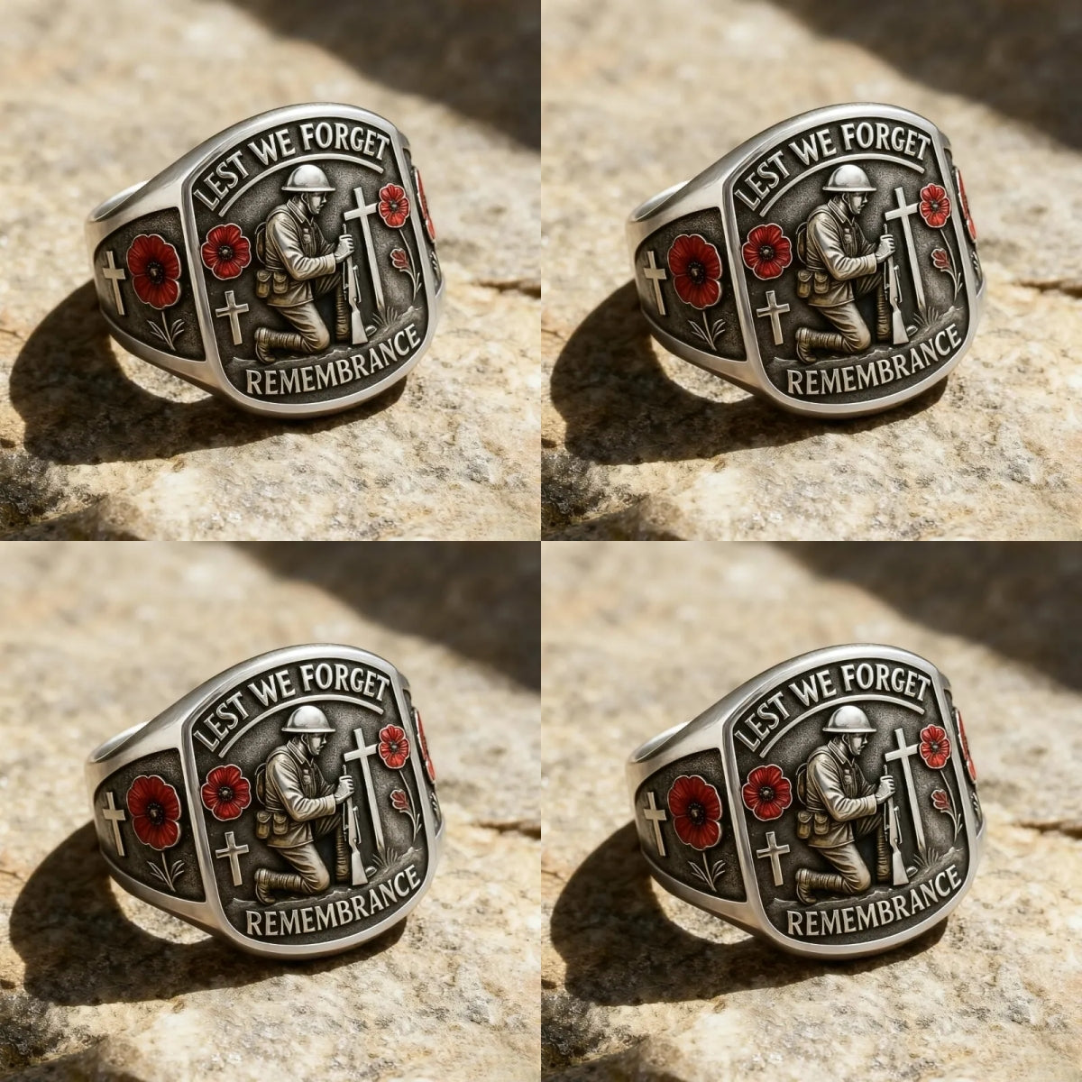 🔥Last Day 60% OFF🌹 2026 Remembrance Soldier Ring💍Lest We Forget — Honoring the Fallen