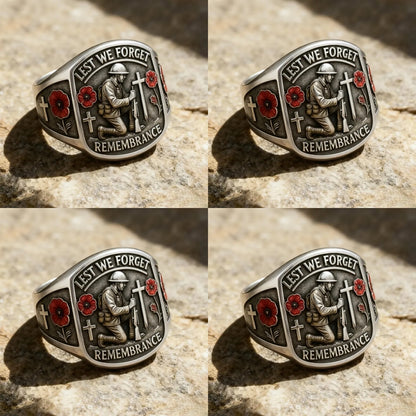 🔥Last Day 60% OFF🌹 2026 Remembrance Soldier Ring💍Lest We Forget — Honoring the Fallen