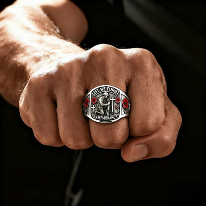 🔥Last Day 60% OFF🌹 2026 Remembrance Soldier Ring💍Lest We Forget — Honoring the Fallen