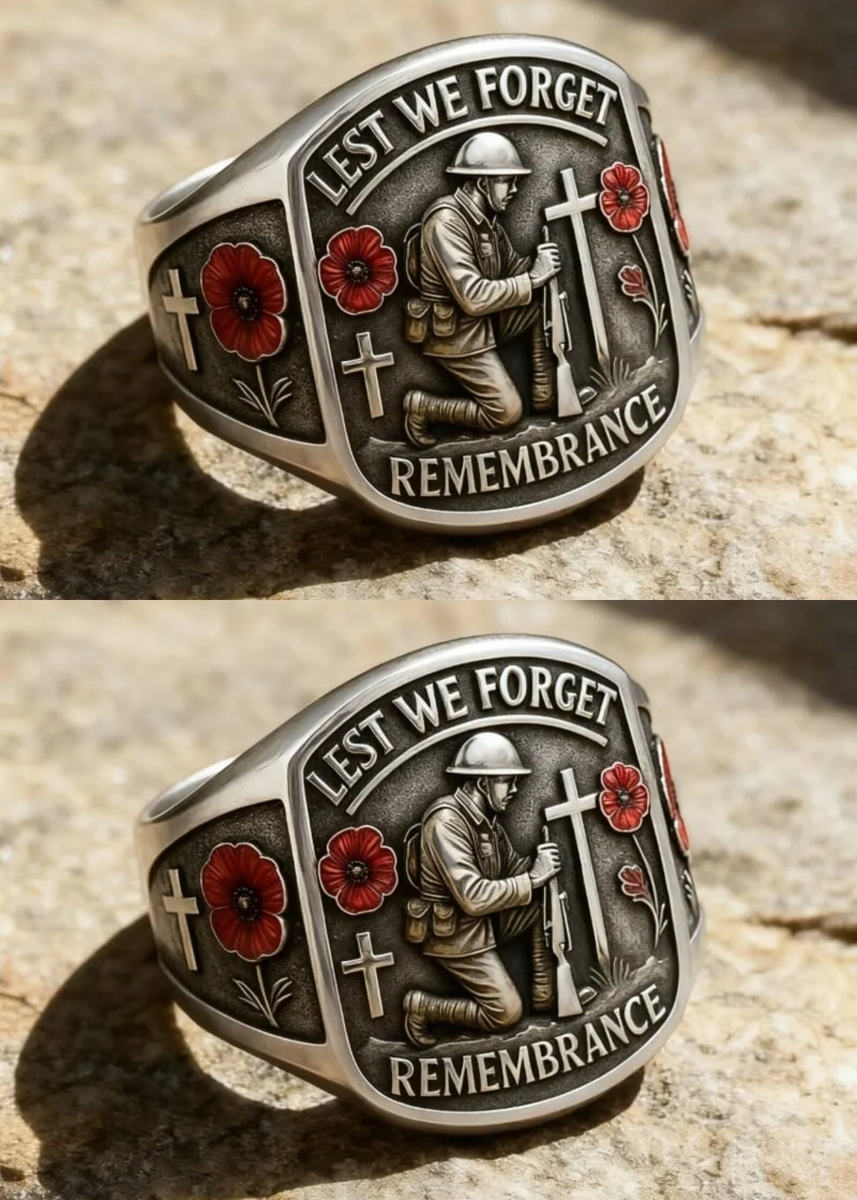 🔥Last Day 60% OFF🌹 2026 Remembrance Soldier Ring💍Lest We Forget — Honoring the Fallen