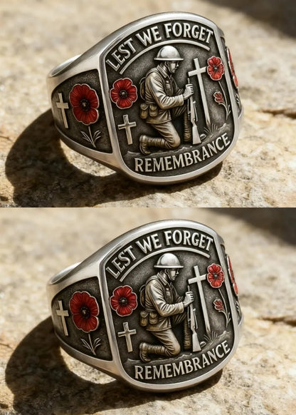 🔥Last Day 60% OFF🌹 2026 Remembrance Soldier Ring💍Lest We Forget — Honoring the Fallen