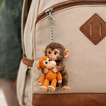 🐵Viral Punch Monkey Keychain 💕- Emotional Gift for Animal Lovers, Family, Friends, Loved Ones🎁