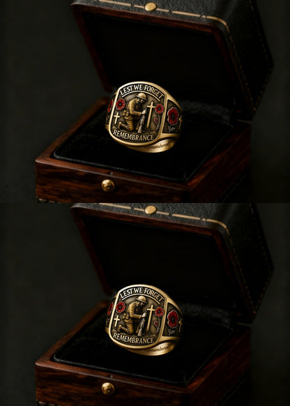 🔥Last Day 60% OFF🌹 2026 Remembrance Soldier Ring💍Lest We Forget — Honoring the Fallen