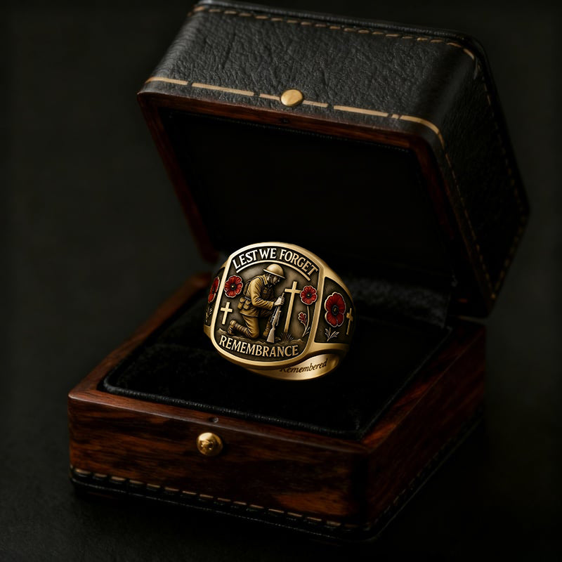 🔥Last Day 60% OFF🌹 2026 Remembrance Soldier Ring💍Lest We Forget — Honoring the Fallen